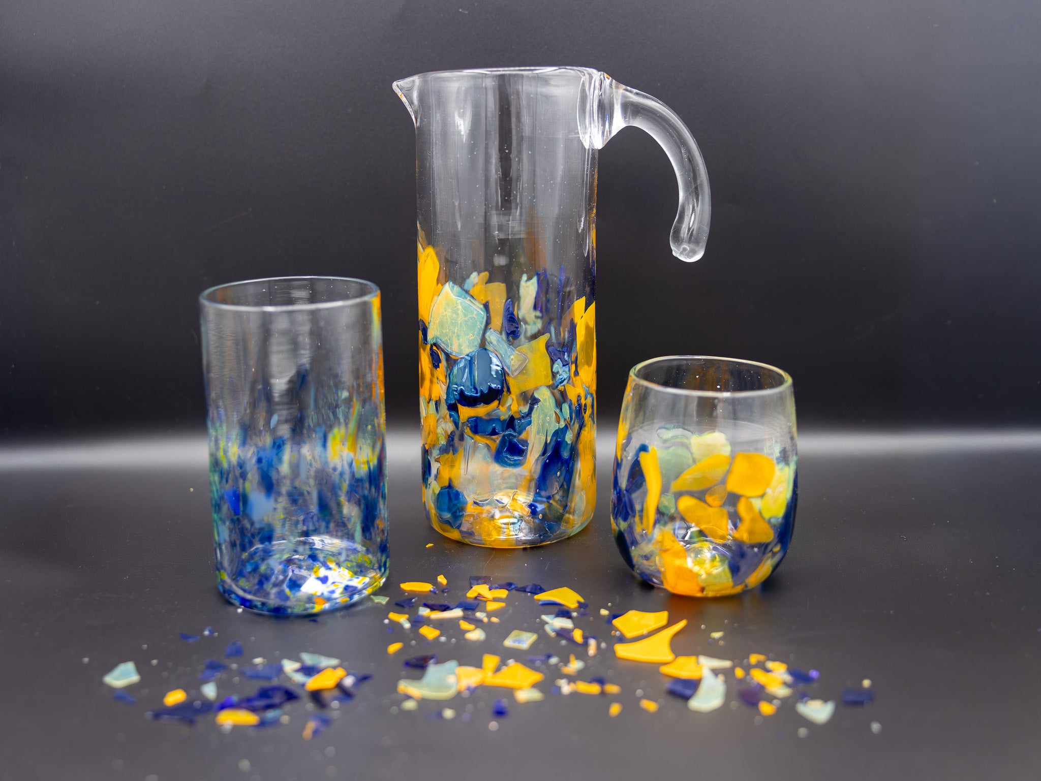 Blue + Gold Shard Pitcher