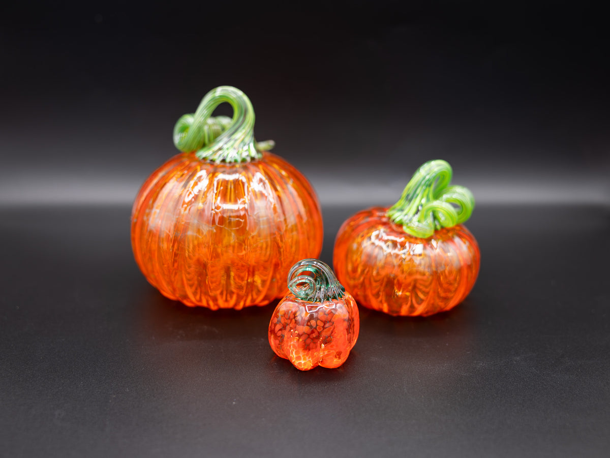 Dark Orange Glass Pumpkin