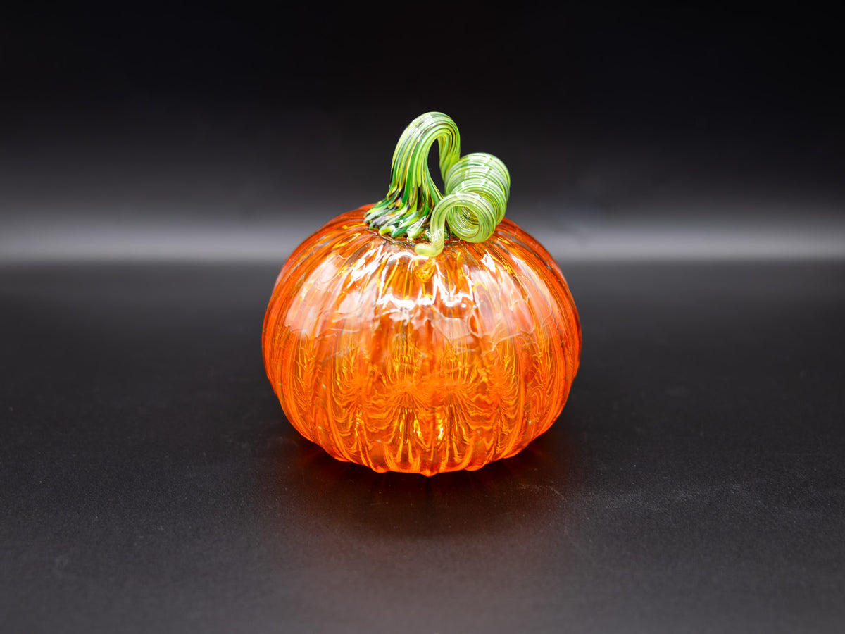 Dark Orange Glass Pumpkin